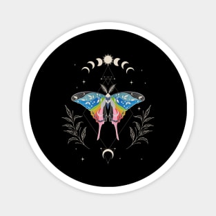 Queer Luna Moth Celestial Cottagecore LGBT Pride Flag Magnet